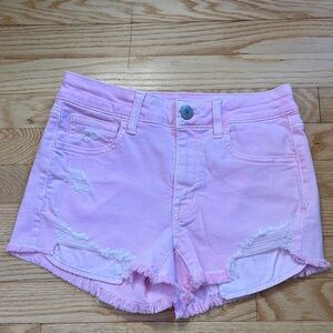 Pink Distressed Women Shorts